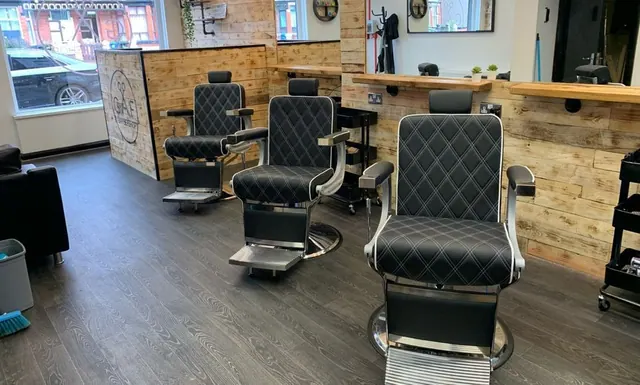 The barber chairs at Gaf Barbershop